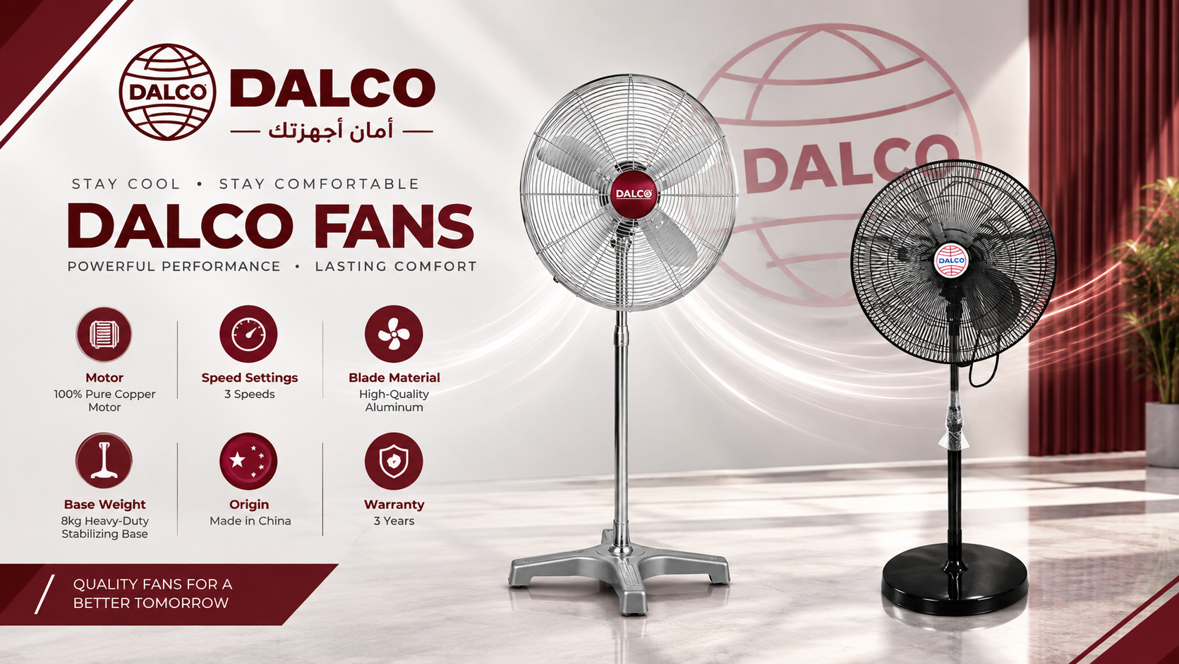 DALCO pedestal fans